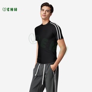 02 ENH Baju Fitness Lelaki Garis Dua – Stail & Selesa