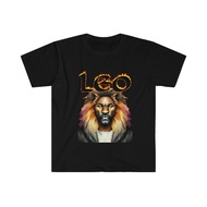 Leo Zodiac Star Sign The Lion July August Astrology Softstyle Tshirt cotton