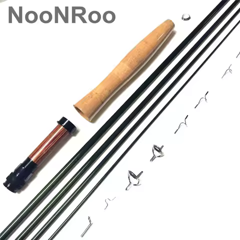 NooNRoo IM8 8ft 6inch 4pc 1wt Fly Rod DIY Cambo Kit fast Action fly blank with A Grade Cork Grip Fly