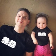 Ctrl C Ctrl V Family Set Men Shirt Boys Girls Tees Family T-shirt Father and Son Daughter Tshirts Ma