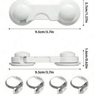 5pcs 3.7in*1.37in Baby Drawer Locks, Cabinet Door Fridge Locks, Round Corner Locks, Anti-Pinch For T