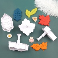 XO Set of 4 different leaf-shaped spring molds (pandan leaf, single leaf, double leaf, sprout leaf) 