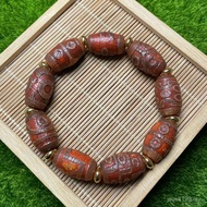 Agate Hand Nine-Eyed Dzi Beads Melting Red 22mm Wholesale Snow Dzi Beads Tibetan Manufacturers One t