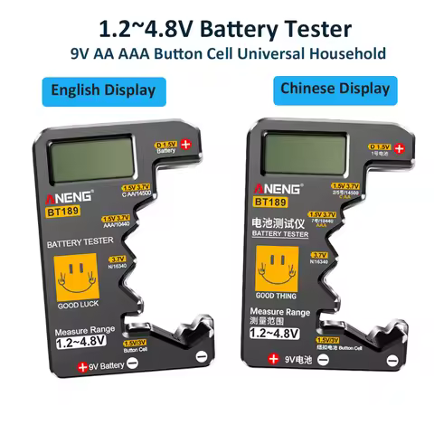 1.2~4.8V BT189 Battery Tester 9V AA AAA Button Cell Universal Household Battery Tester LCD Digital P