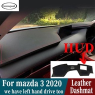 (borongwell)For MAZDA 3 for MAZDA3 2019 2020 Leather Dashmat Dashboard Cover Car Pad Dash Mat SunShade Carpet Custom car-styling accessories RHD(colors:black/coffee/red)