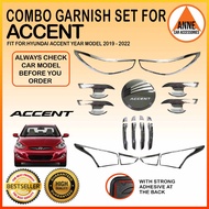 Garnish Cover Set Hyundai Accent 2019 2020 2021 2022 Black / Chrome Hyundai Accent Parts Combo