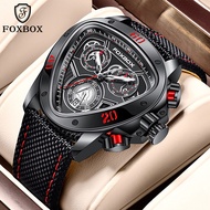 LIGE Sub Brand Foxbox Sport Men Watches Big Dial Chronograph Quartz Watch Waterproof Military Wrist 