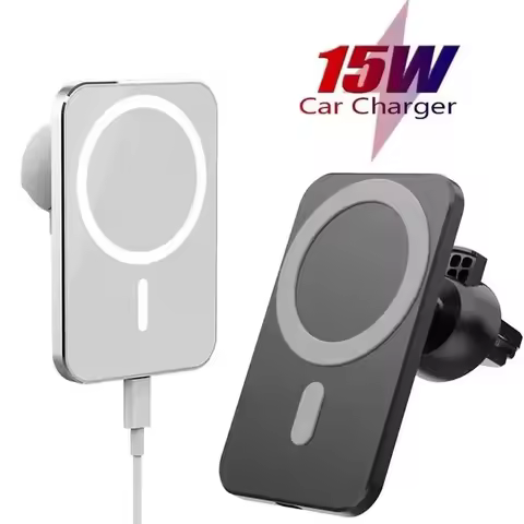 15W Magnetic Wireless Car Charger Mobile Phone Magsafing Wireless Charger Car Mount Magnetic Holder 