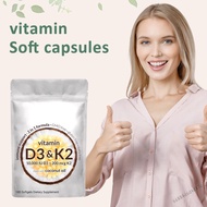 180pcs D3 and K2 Vitamin Capsules Adult Fat Soluble Vitamins Benefits For Bone Strength Immune Funct