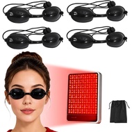 4 PCS Red Light Therapy Glasses, Half - clear Eyes Protection for Tanning Bed Goggles, Safety Glasse