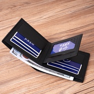 Men Wallet Short Coin Purse High-End Banknote Holder Fashion Card Holder Document Bag 9 Card Slots C