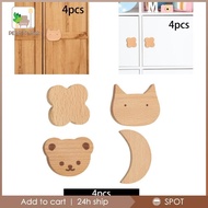 [Perfeclan2] 4 Pieces Nursery Drawer Handles Wooden Cabinet Knobs Boho Furniture Handle Wood Dresser Knobs for Kids Room Cupboard Cabinet
