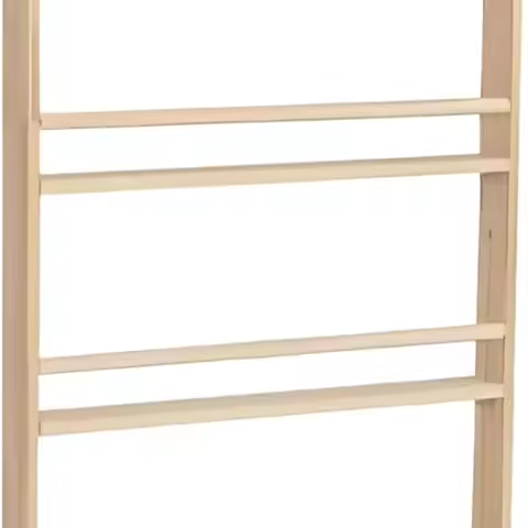 Montessori-Style 4-Tier Wooden Bookshelf for Kids - Wall-Mounted Pine Tree Design, Nature Finish, 39