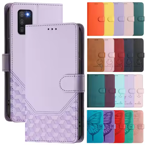 For Samsung Galaxy A03S US/EU Case Flip Etui on For Samsung A 03S A03 S SM-A037 Classic Embossed Pho