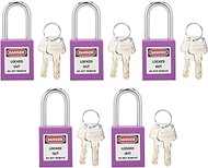 5 Pack 38mm Safety Padlock Lockout Tagout Loto Kit Non Leading Industrial Class, with 10 Keys and 5 