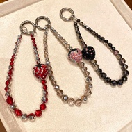 Luxury Rhinestone Strawberry Sparkling Crystal Lanyard For Phone Case Pendent Keychain Pendent CCD C