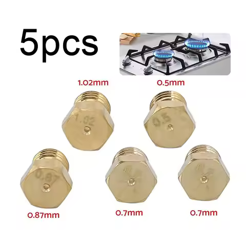 5pcs LPG Gas Jet Set Burner Hob Conversion Kit Nozzles 0.5/0.7/0.87/1.02 Cooker Hobs Gas Cooking Sto