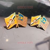 Brunei Cross Flag Pin Brunei Malaysia Friendship Flag Pin - Various Hats