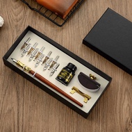 Dip Pen Set European Style Feather Pen Business Gift Set Wooden Pole Dip Pen