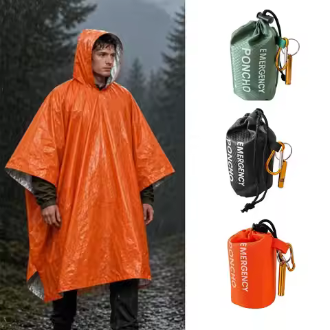Emergency raincoat Portable Rain Cover Hooded Emergency Rain Poncho,Survival Emergency Rain Cover Fo