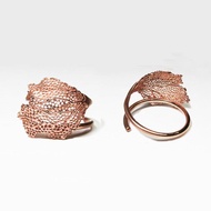 珊瑚銀戒指可調節戒指