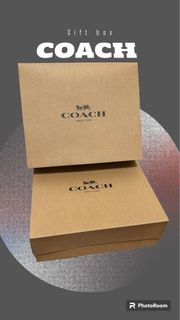 COACH蔻馳🎁專櫃禮物盒 牛皮紙盒 牛皮方盒 coach原廠專櫃盒 精品專櫃外盒  outlet盒 coach 包裝盒