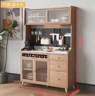 一體靠牆餐邊櫃 儲物櫃（橡木色-環保板材）（尺寸：120*40*175cm）#H148064785