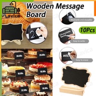【MY】10PCS Mini Blackboard Wooden Framed with Stand Chalk Board Labels Easel Stand Message Wedding Pa