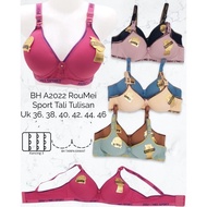 Large CUP BRA (36-46) SPORT ROUMEI WRITING STRAP.A2022 FOAM WITHOUT WIRE 3 HOOKS PREMIUM BRA