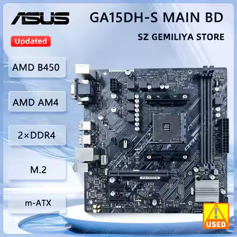 ASUS B450M B450 Motherboard GA15DH‑S MAIN BD AM4 Support Ryzen 5 5600G 5700 5300G 5700 3900 1500 CPU