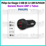 Philips Car Charger 2 USB QC 3.0 18W DLP4522N - 1 Year ANP Official Warranty