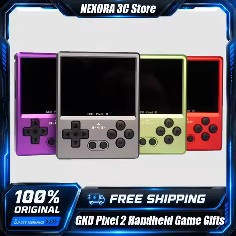 GKD Pixel 2 Metal Handheld Game Console 2.4 Inch 640x480 IPS Screen CNC Aluminum Retro Mini Pocket C
