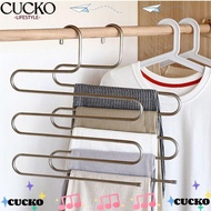 CUCKO Trousers Hangers, Strong Bearing Capacity Stainless Steel Clothes Hanger, Convenient Non Slip S Shape Storage Rack Space Saver