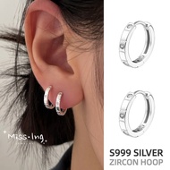 Miss.Ing · S999 Silver Huggies Hoop Earring · Hypoallergenic Sterling Silver Clip Earrings EHA038