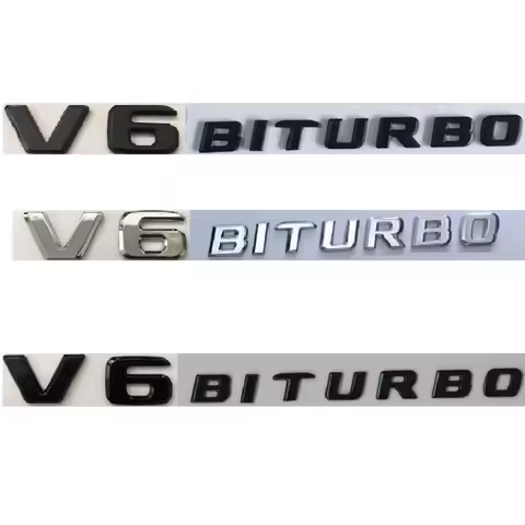 Automobile Fender Letters V6 BITURBO Emblems Badges V 6 BITURBO Symbols Nameplate