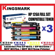 3 SET Full Set Compatible HP 126A / CE310A + CE311A + CE312A + CE313A