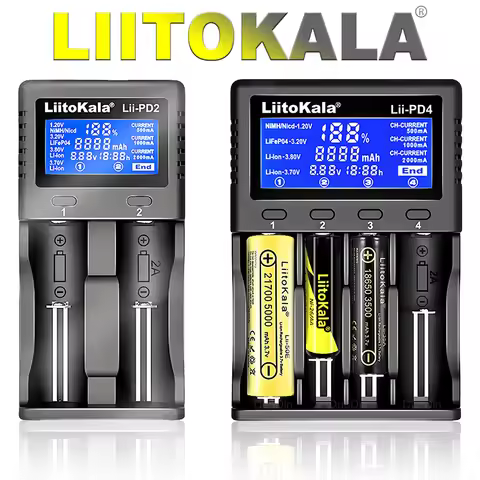 LiitoKala Lii-PD2 PD4 18650 Battery Charger for 3.7V Li-ion 18650/18500/16340/26650/21700 /20700/183