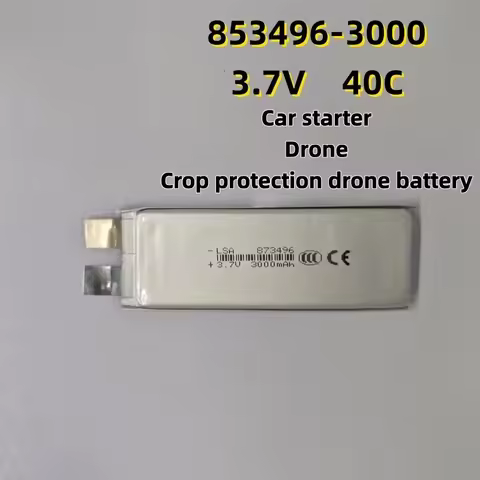 High-Capacity 873496 Polymer Lithium Battery 3.7V 3000mAh Suitable for Car Ignition Systems and Powe