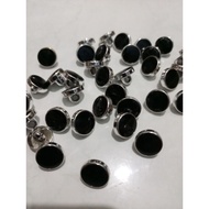 Plain gold/silver black mushroom buttons, size 11mm/13mm, contents = 12 pcs