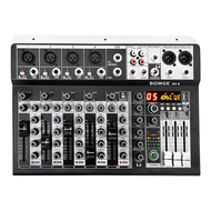 BOMGE KV6 Channel Audio Interface Soundboard Mixer 99 DSP DJ Mixer Audio Reverb Effect +48V Phantom 