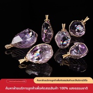 QINBAOSHUIJING | สร้อยคอจี้พลอยอเมทิสต์แท้ชุบทอง 14K