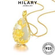 HILARY JEWELRY For Accessories Pendant Original Perempuan Chain Silver Women Leher Sterling 純銀項鏈 Rantai Necklace Korean Lotus Perak Jade Fashion 925 N196