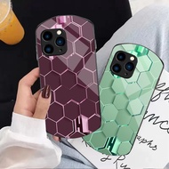 Phone Case iPhone 16 ProMax Honeycomb Oval Glass Shockproof Hard Casing for iPhone 15Pro Plus iPhone