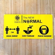 NEW NORMAL COVID19 SIGN STICKER UK 30 X 15 CM