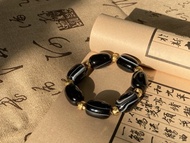 【九頁岩天珠。彈性手串】天眼、西藏天珠、迴紋珠|富貴、化煞