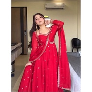 Heavy Faux Georgette With Embroidery Gown