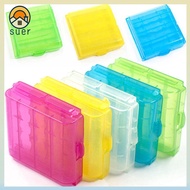 SUERHD 4 AA AAA Plastic Rechargeable Battery Container Coloful Battery Holder Storage