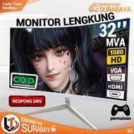 Monitor PC Gaming - 32 Inch 1080P 75HZ IPS HDMI VGA Monitor lengkung