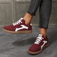 3 Colors Large Size 36-43 German Training Shoes Women Retro Round Toe Lace-Up Flat Low-Top Sports Sn