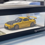 MC 1/64 Mazda RX-7 FD3S  RX7 Yellow Grey Alloy Diecast Car Model Toy Birthday Gift